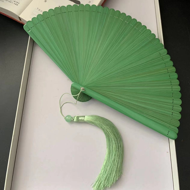 Green Bamboo Handheld Fan By Chop Suey Club Asian Lifestyle Boutique