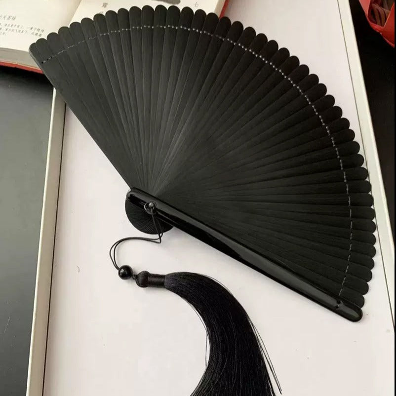 Black Bamboo Handheld Fan By Chop Suey Club Asian Lifestyle Boutique