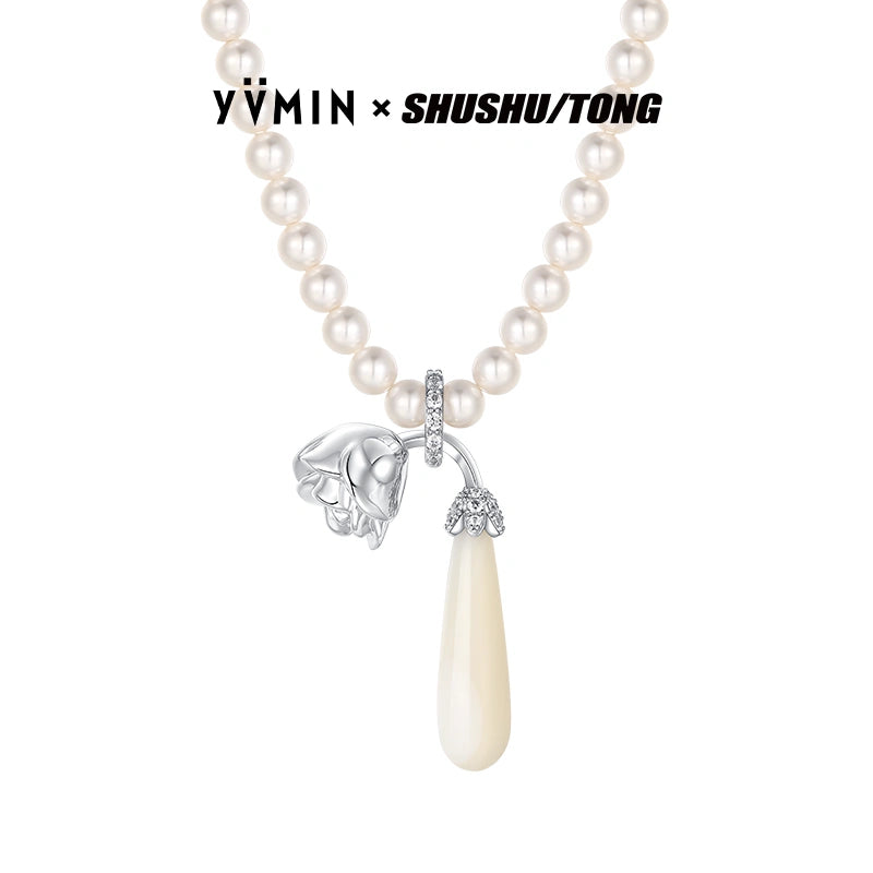 YVMIN X SHUSHUTONG / Pearl String Rose Earring